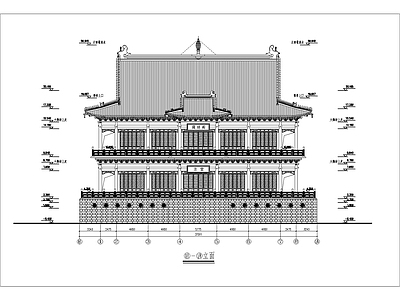 现代古建 藏经阁古建图纸 寺庙 施工图