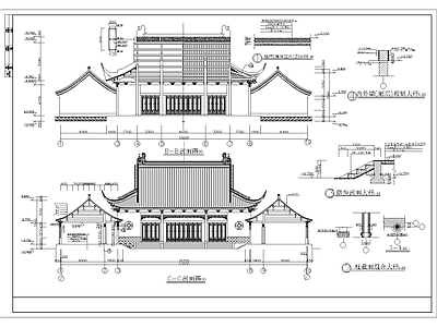 中式古建 某财神殿全套图纸 财神 施工图