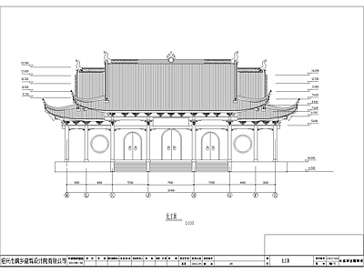 中式古建 某寺庙山图纸 寺庙 施工图