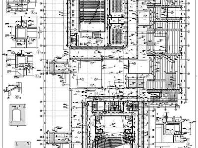 现代图书馆建筑 图书馆音乐厅建施 施工图