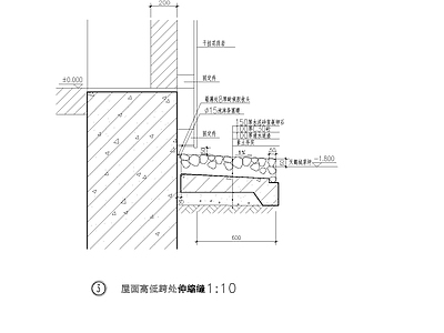 现代新中式建筑工程节点 屋面高低跨处伸缩 屋檐节点 施工图