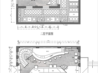 现代轻奢酒吧 两层小酒吧 清吧 施工图