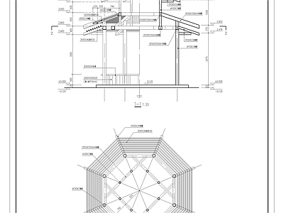 中式现代亭子图库 博士亭 双重亭 施工图