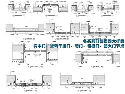 现代门节点 各品类节点 施工图