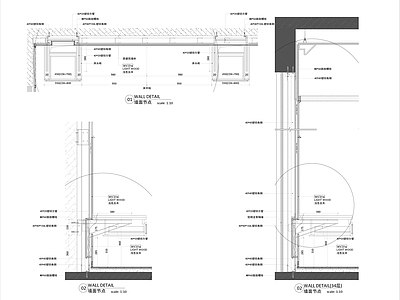 墙面节点 悬挑式头柜钢架 施工图