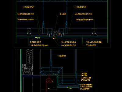 现代吊顶节点 天伸缩缝节点 盒节点 施工图