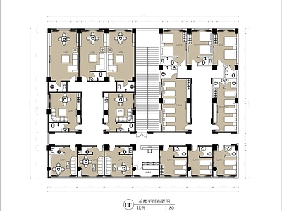 现代新中式茶馆 麻将馆 施工图