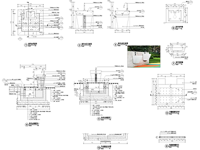 户外洗手池洗手台洗手钵 施工图