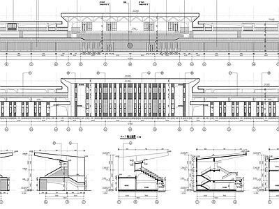 现代其他建筑 田径场看台 施工图