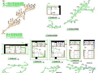 现代设计说明 给排水系统图 景观排水系统 给排水详图 雨水系统图 消火栓系统图 施工图