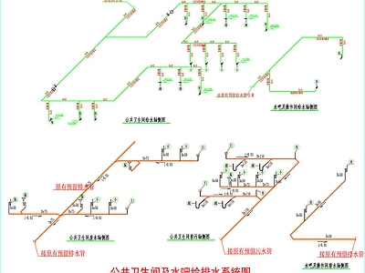 现代设计说明 给排水 给排水系统图 给水 排水 给排水系统 施工图