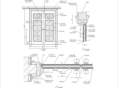 门节点 双开 红影木 麦哥利夹板大样 施工图