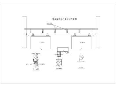 门节点 复合板安装节点 施工图