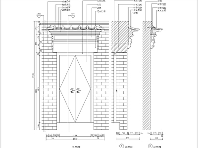 中式门 中式装饰 施工图