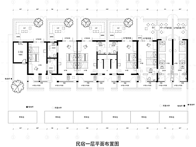 现代民宿 民宿 客房 施工图