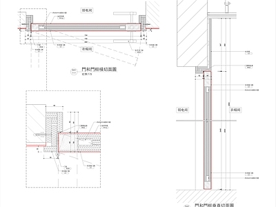 现代门节点 弱电间暗 施工图