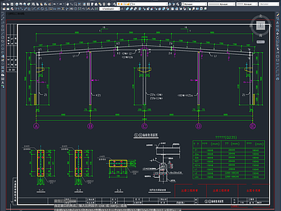 钢结构 车间建筑图 车间结构图 施工图