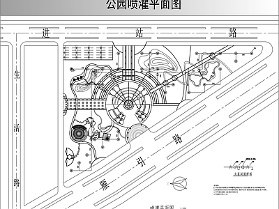 景观平面图 景观喷灌平面图 施工图