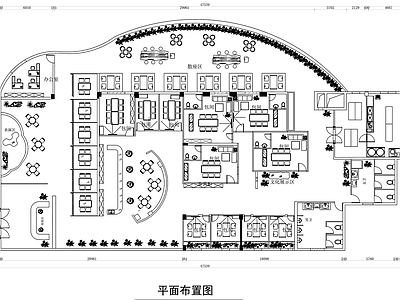 新中式茶馆 茶室设计平面图 茶楼设计平面图 茶饮空间设计平面 施工图