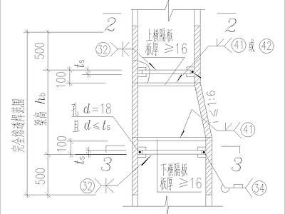 结构节点图 水平加劲肋的节点 构造详图 施工图