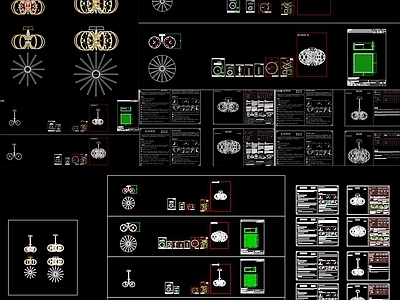 现代灯具图库 吊灯 施工图