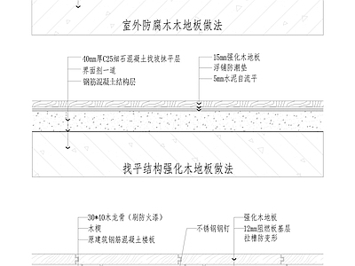 现代地面节点 木地板做法 施工图