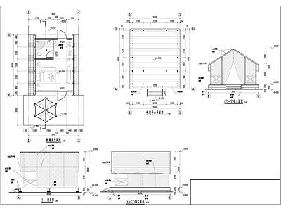 现代其他建筑 屋平立剖 施工图