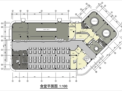 现代食堂 员工餐厅 员工食堂平面图 公司员工餐厅平面 施工图