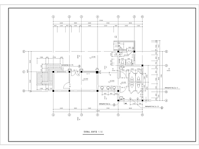 景观节点 绿地管理用房 公厕 长13宽7 建筑 施工图