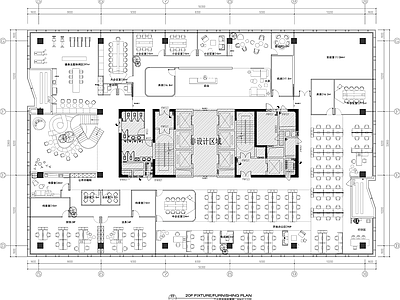 现代整体办公空间 总部办公楼 平面方案 施工图