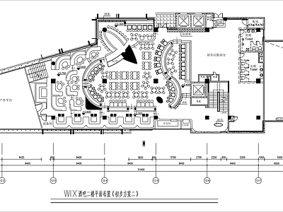 现代酒吧 清吧 酒吧设计平面图 休闲酒吧设计平面 施工图