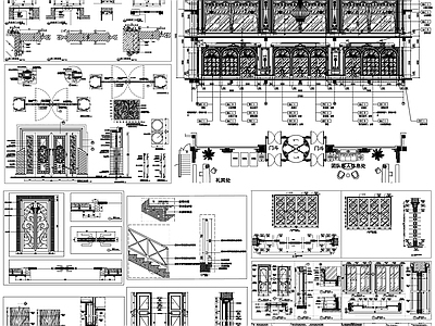 欧式门节点 表 详图 节点 剖面 素材 施工图