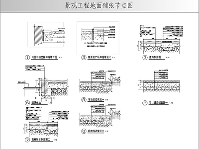 景观节点 景观地面铺张节点 施工图