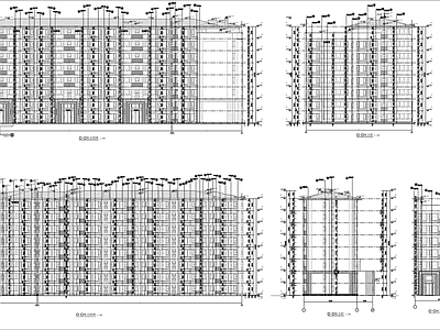 现代新中式住宅楼建筑 新中式住宅建施 施工图