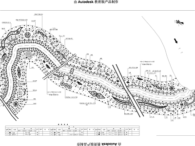 景观平面图 河道生态景观平面 施工图