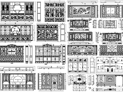 中式家具节点详图 博古柜 博古架 中式柜 装饰柜 博古柜设计 施工图