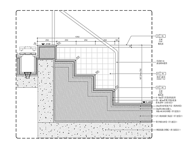 现代楼梯节点 温泉泡池踏步 施工图