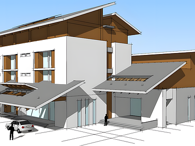 现代其他商业建筑 小诊所SU 施工图