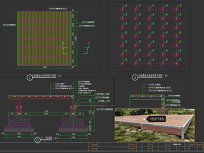 钢结构 帐篷地台 塑木地台 地台 地台基础 地台龙骨 施工图
