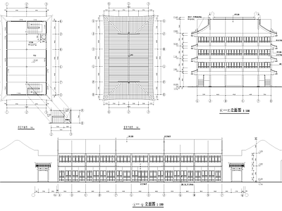 中式商业街 饭店商铺 餐饮建筑 施工图