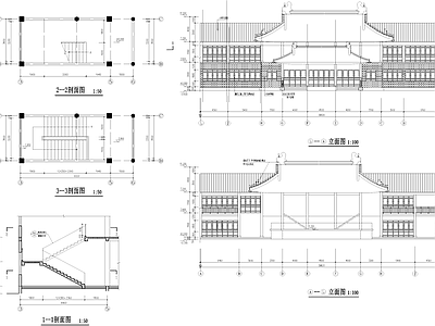 中式商业街 戏台戏楼 施工图