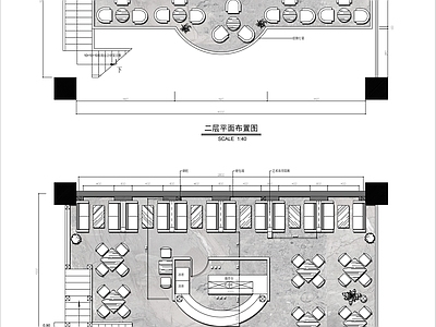 现代酒吧 两层小酒吧 施工图