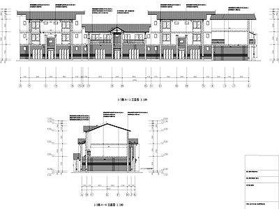 新中式中式民宿建筑 商业街度假民宿 施工图