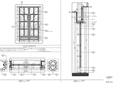 现代门节点 不锈钢玻璃天地轴 施工图