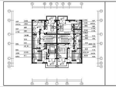 现代整体家装空间 联体别墅整体家装 施工图