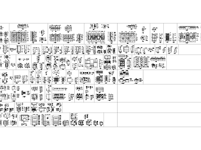 现代家具节点详图 服装衣架 中岛台 照衣镜 施工图