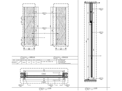 现代门节点 木饰面 施工图