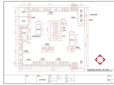 现代服装店 小型服装 施工图