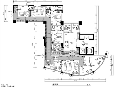 现代新中式美容院 美容养生会所 施工图