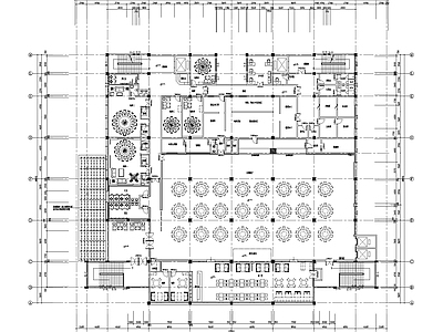 现代食堂 某海事学院 教工食堂 餐厅 施工图